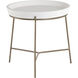 Remy 20 X 20 inch Antique Brass / White End Table